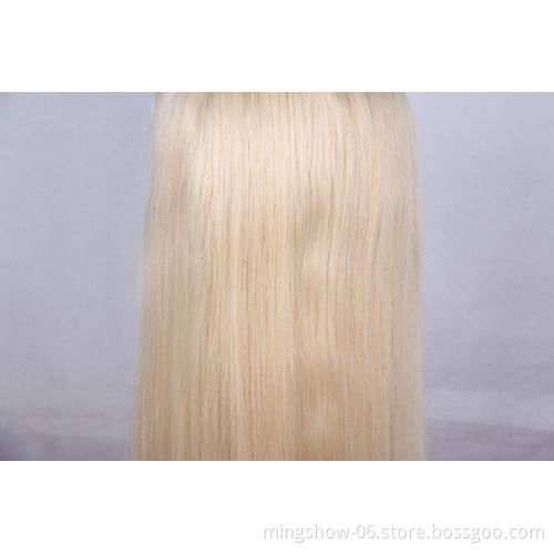 Top quality full lace blonde wig with fringe, 613 full lace wig human hair